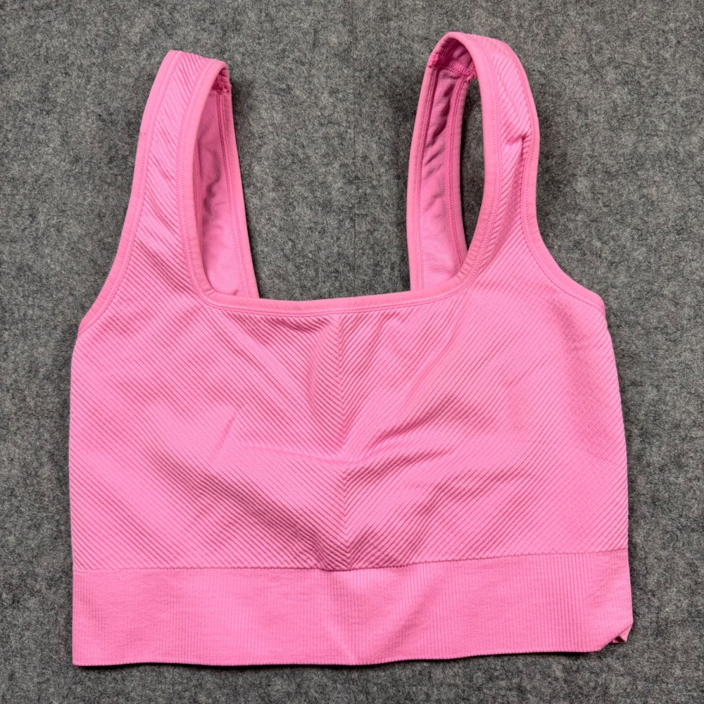 All in Motion Pink Seamless Square Neck‎ Ribbed Sports Bra Small F00311127